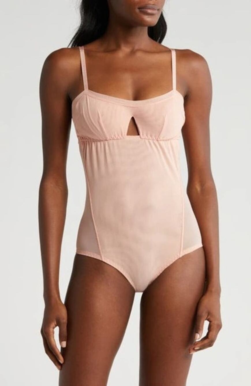 NEW Free People HAH Copper Rose Under The Wire Mesh Romantic Bodysuit XS